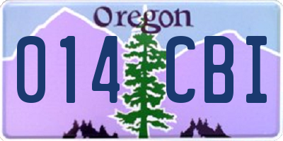 OR license plate 014CBI