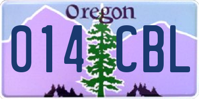 OR license plate 014CBL