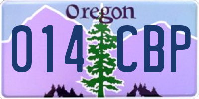 OR license plate 014CBP