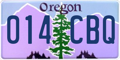 OR license plate 014CBQ