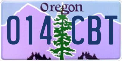 OR license plate 014CBT