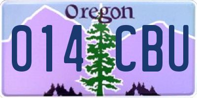OR license plate 014CBU