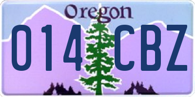 OR license plate 014CBZ