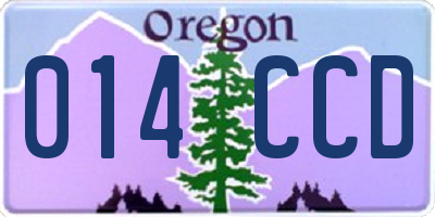 OR license plate 014CCD