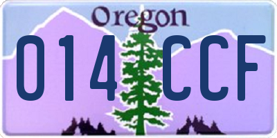 OR license plate 014CCF