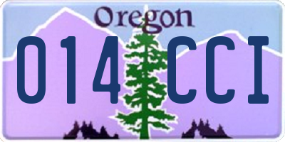 OR license plate 014CCI