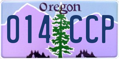OR license plate 014CCP