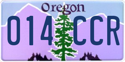 OR license plate 014CCR