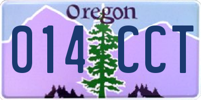 OR license plate 014CCT