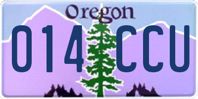 OR license plate 014CCU