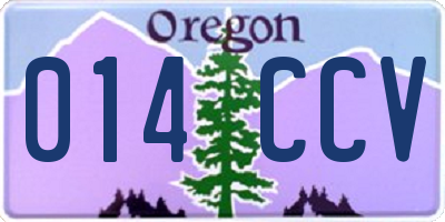 OR license plate 014CCV