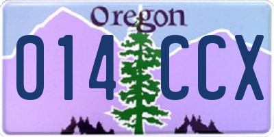 OR license plate 014CCX