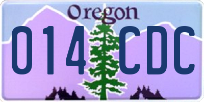 OR license plate 014CDC
