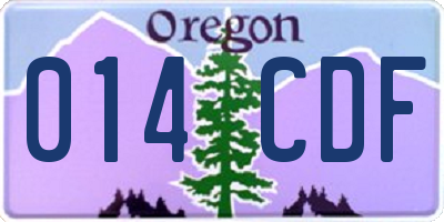 OR license plate 014CDF