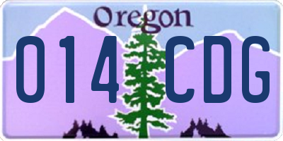OR license plate 014CDG