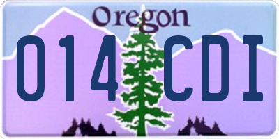 OR license plate 014CDI