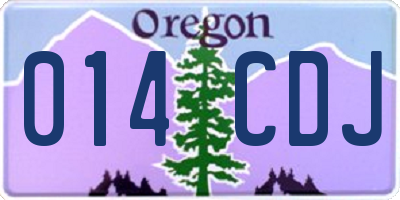 OR license plate 014CDJ