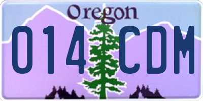 OR license plate 014CDM