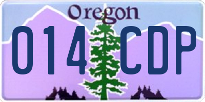 OR license plate 014CDP