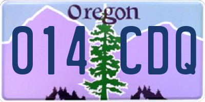 OR license plate 014CDQ