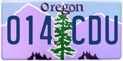 OR license plate 014CDU