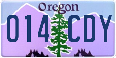 OR license plate 014CDY