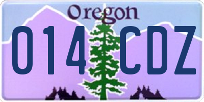 OR license plate 014CDZ