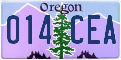 OR license plate 014CEA