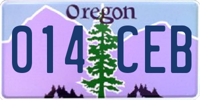 OR license plate 014CEB