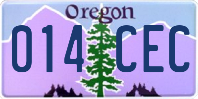 OR license plate 014CEC