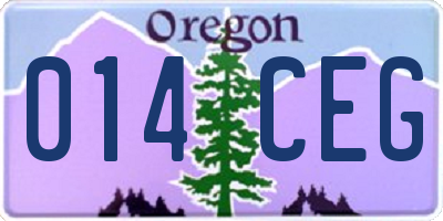 OR license plate 014CEG