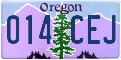 OR license plate 014CEJ