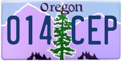 OR license plate 014CEP