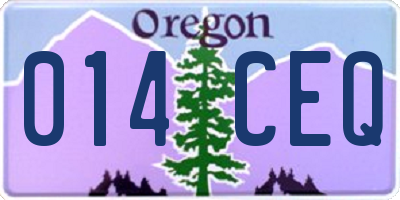 OR license plate 014CEQ