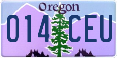 OR license plate 014CEU