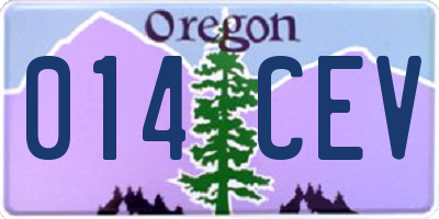 OR license plate 014CEV