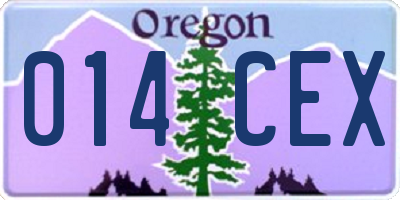 OR license plate 014CEX