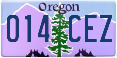 OR license plate 014CEZ