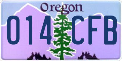 OR license plate 014CFB