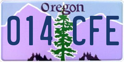 OR license plate 014CFE