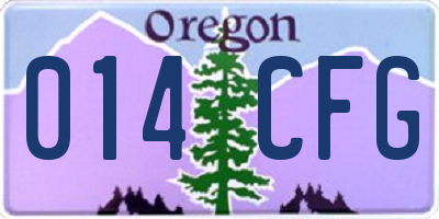 OR license plate 014CFG