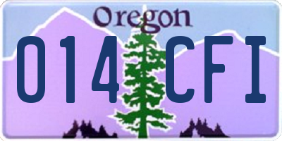 OR license plate 014CFI