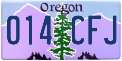 OR license plate 014CFJ
