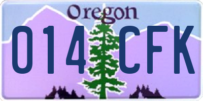 OR license plate 014CFK