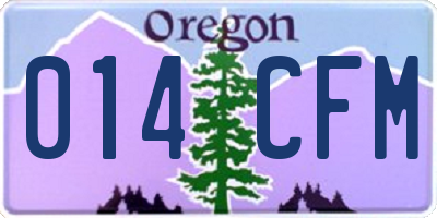 OR license plate 014CFM