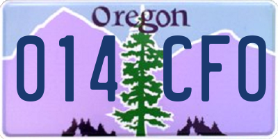 OR license plate 014CFO