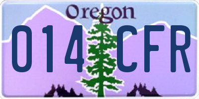 OR license plate 014CFR