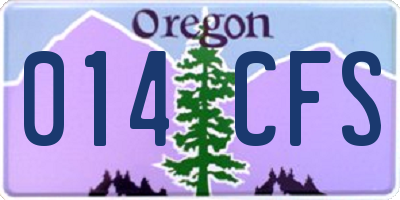 OR license plate 014CFS