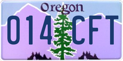 OR license plate 014CFT