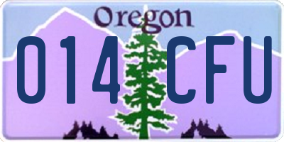 OR license plate 014CFU